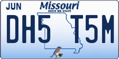 MO license plate DH5T5M