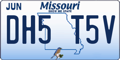 MO license plate DH5T5V