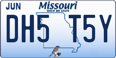 MO license plate DH5T5Y