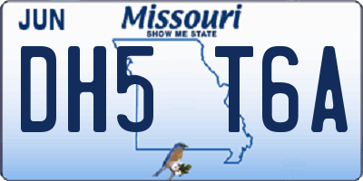 MO license plate DH5T6A