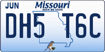 MO license plate DH5T6C
