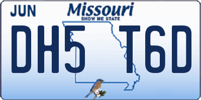 MO license plate DH5T6D