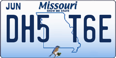 MO license plate DH5T6E