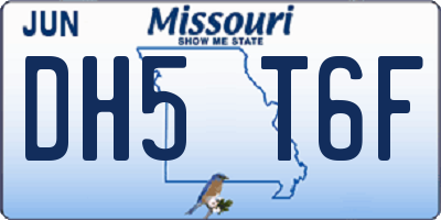 MO license plate DH5T6F