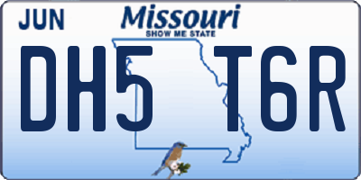 MO license plate DH5T6R