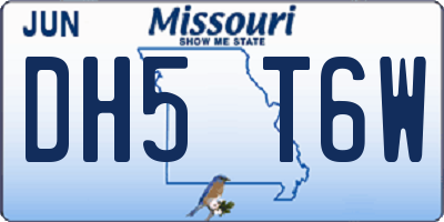 MO license plate DH5T6W