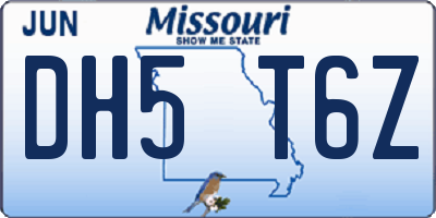 MO license plate DH5T6Z