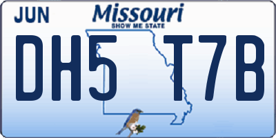 MO license plate DH5T7B