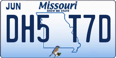 MO license plate DH5T7D