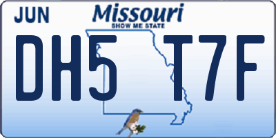 MO license plate DH5T7F