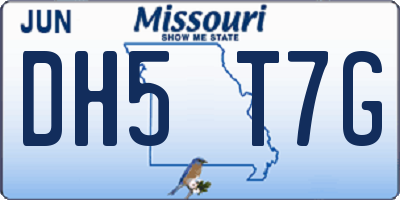 MO license plate DH5T7G