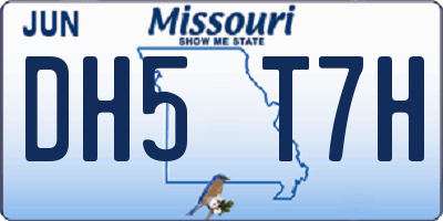 MO license plate DH5T7H