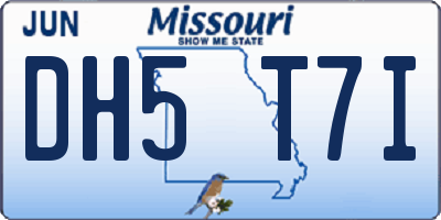 MO license plate DH5T7I