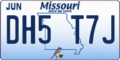 MO license plate DH5T7J