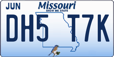 MO license plate DH5T7K