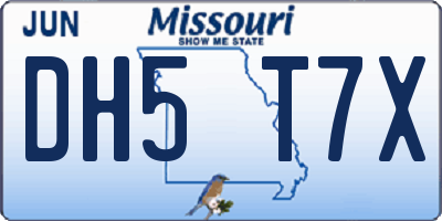 MO license plate DH5T7X
