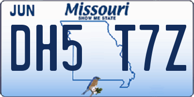 MO license plate DH5T7Z