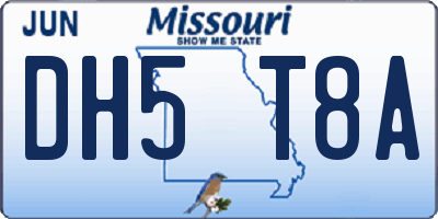 MO license plate DH5T8A