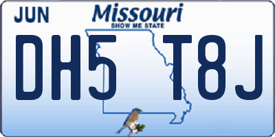MO license plate DH5T8J