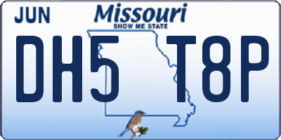 MO license plate DH5T8P