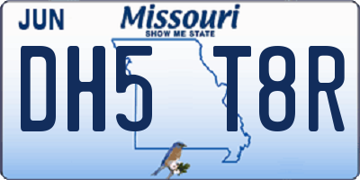 MO license plate DH5T8R
