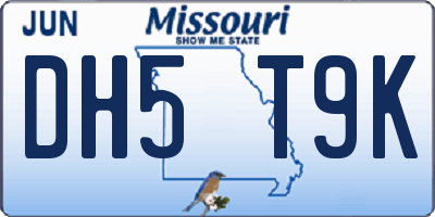 MO license plate DH5T9K