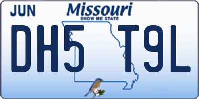 MO license plate DH5T9L