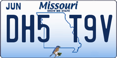 MO license plate DH5T9V