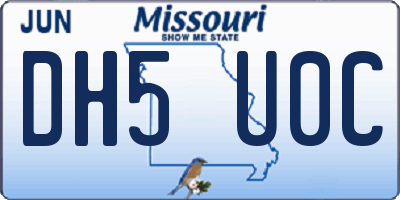 MO license plate DH5U0C