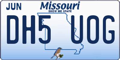 MO license plate DH5U0G