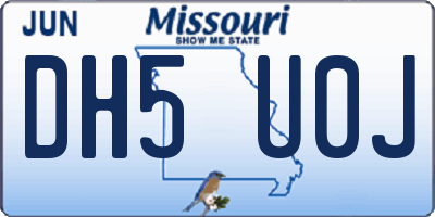 MO license plate DH5U0J