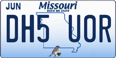 MO license plate DH5U0R