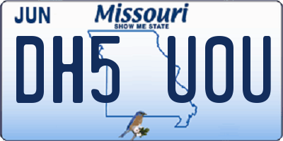 MO license plate DH5U0U