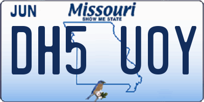 MO license plate DH5U0Y