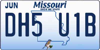 MO license plate DH5U1B