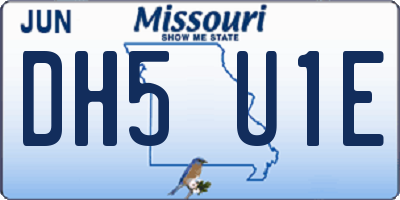 MO license plate DH5U1E