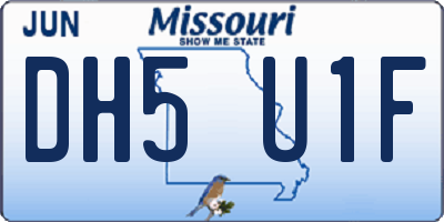 MO license plate DH5U1F