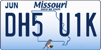 MO license plate DH5U1K