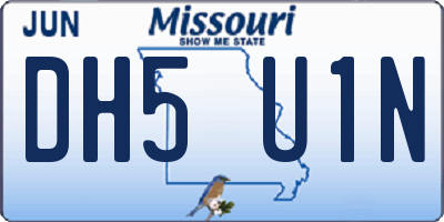 MO license plate DH5U1N
