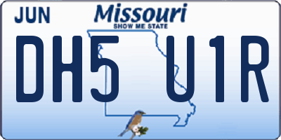 MO license plate DH5U1R