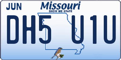 MO license plate DH5U1U