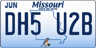 MO license plate DH5U2B