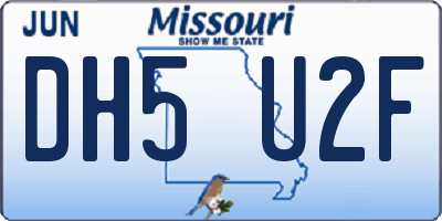 MO license plate DH5U2F
