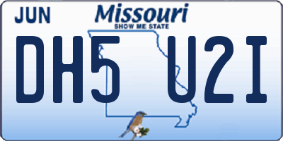 MO license plate DH5U2I