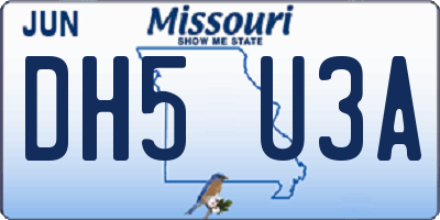 MO license plate DH5U3A