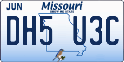 MO license plate DH5U3C