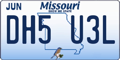 MO license plate DH5U3L