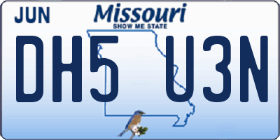 MO license plate DH5U3N