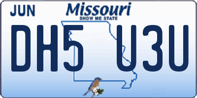 MO license plate DH5U3U