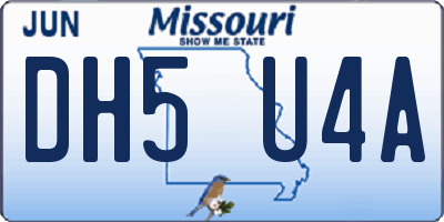 MO license plate DH5U4A